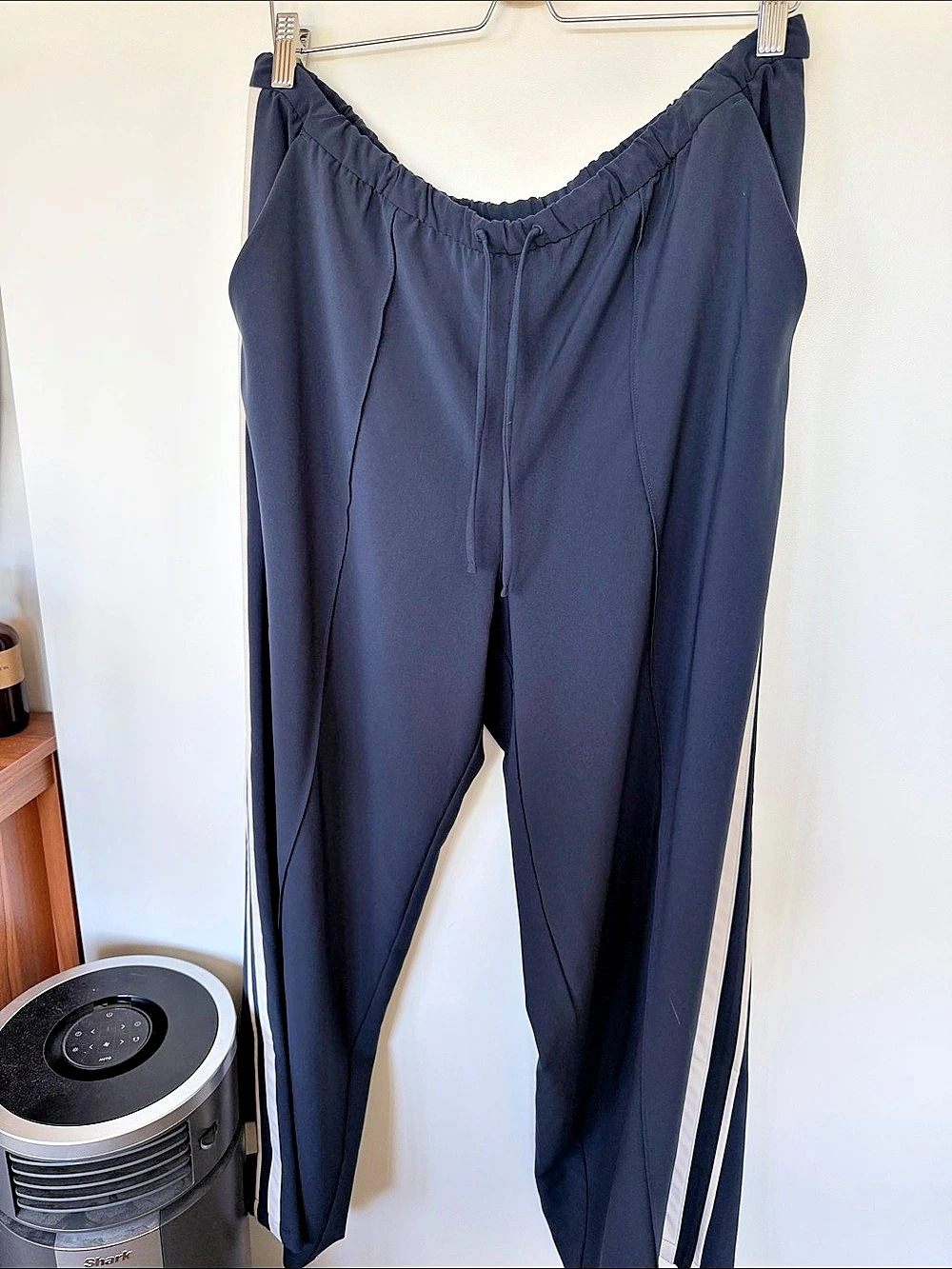 Athelta Wide-Leg Track Pant Blue Striped size XL